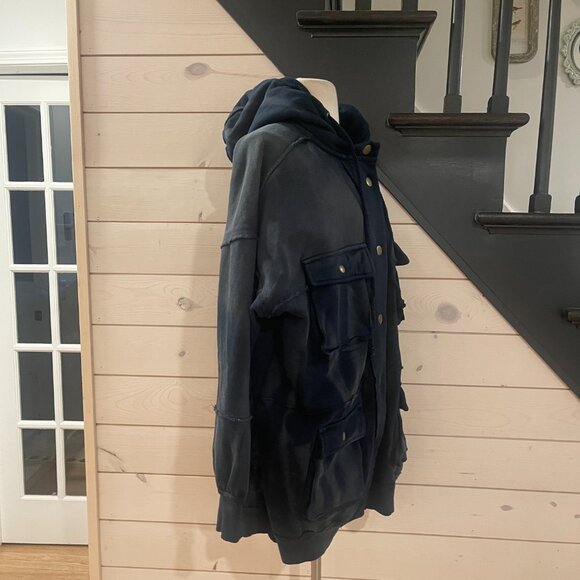 081 Free People We The Free You're A Star Hoodie NWT Navy Size Small - Picture 11 of 12